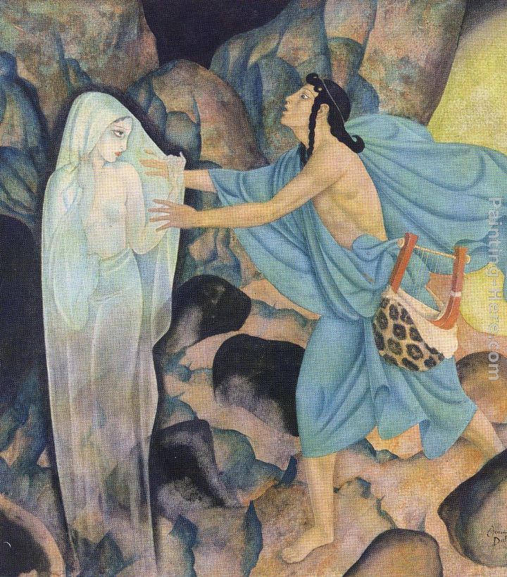 Orpheus and Eurydice painting - Edmund Dulac Orpheus and Eurydice art painting